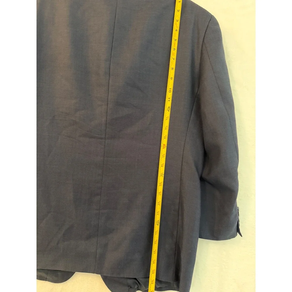 Jos. A. Bank‎ Mens 44R Navy Blue Wool Silk Ramie Two Button Blazer Sport Coat